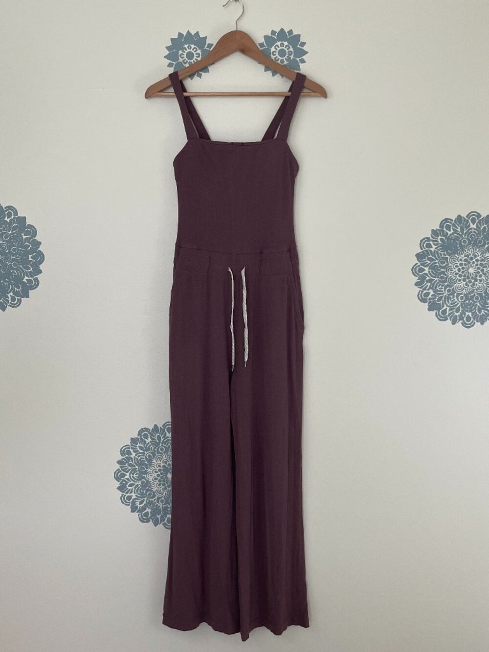 Vuori Pose Mudra Ribbed Jumpsuit in Hazelnut Brown Size Small